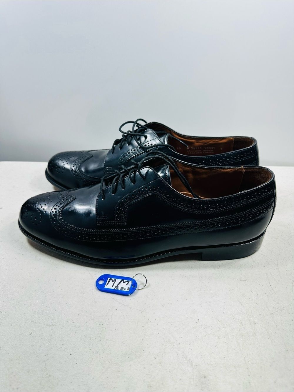 Bostonian Mens Dress Shoes 13 Mansfields Wingtip Black Leather